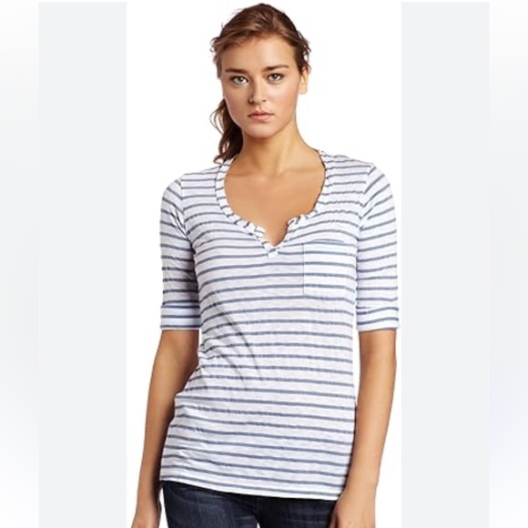 Striped Blue and White Women's Top - Picture 1 of 6